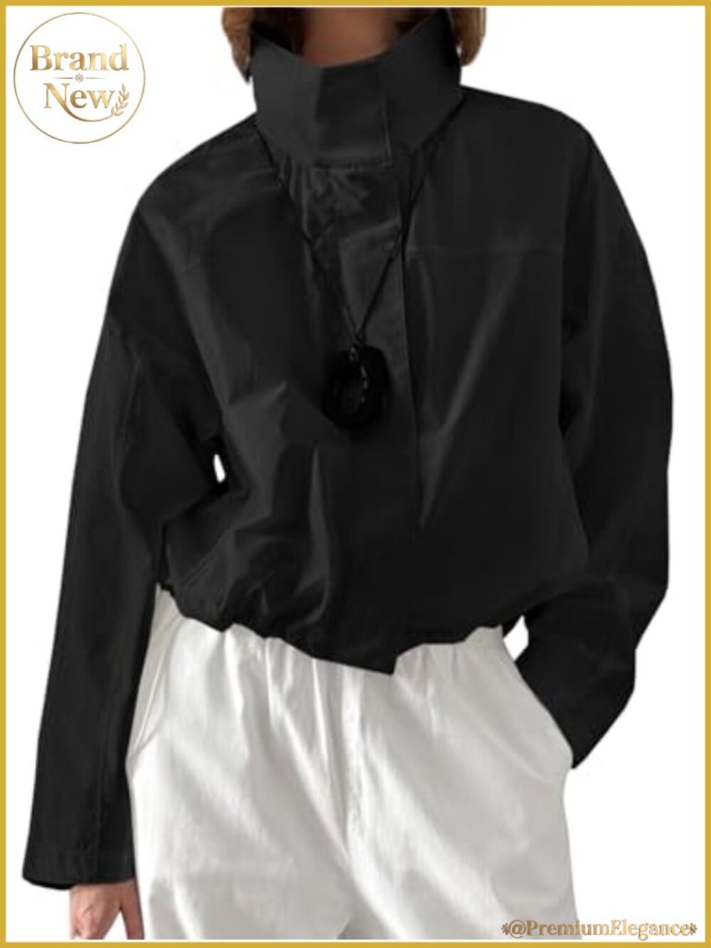 Women's Casual Lightweight Windbreaker Jacket Loose Fit Zip Up Hooded